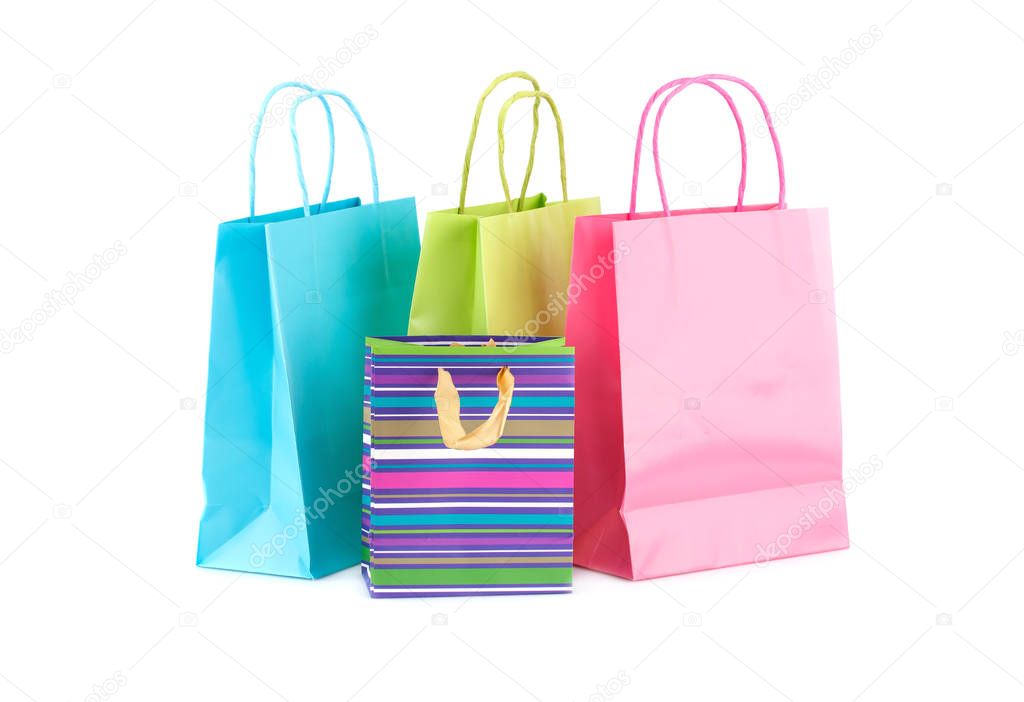 Shopping bags on white