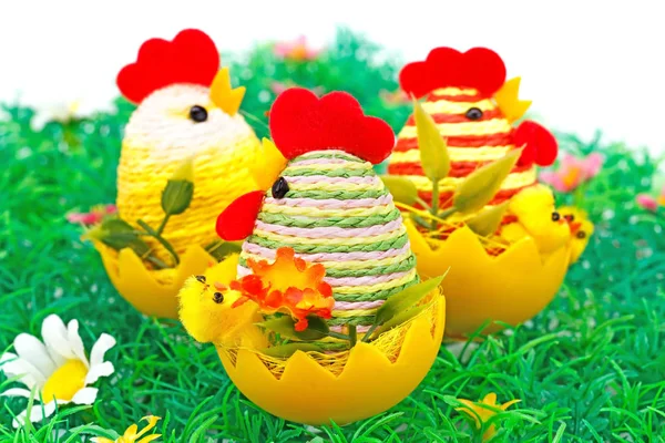 Easter decoration with hens — Stock Photo, Image