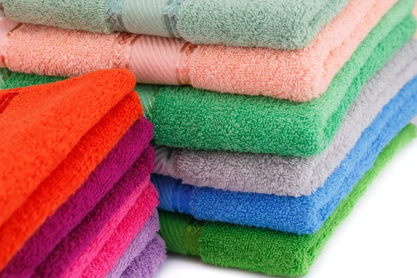 Renkli havlu yığınları — Stok fotoğraf