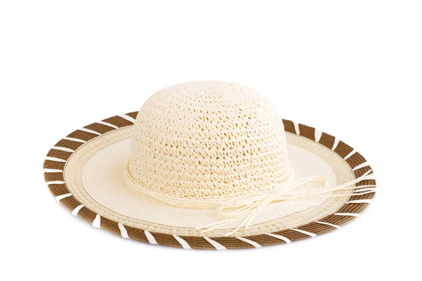 Літній капелюх на білому — стокове фото