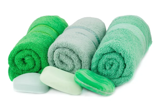 Ručníků a mýdla — Stock fotografie
