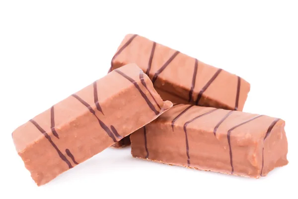 Schokoladenkekse auf Weiß — Stockfoto
