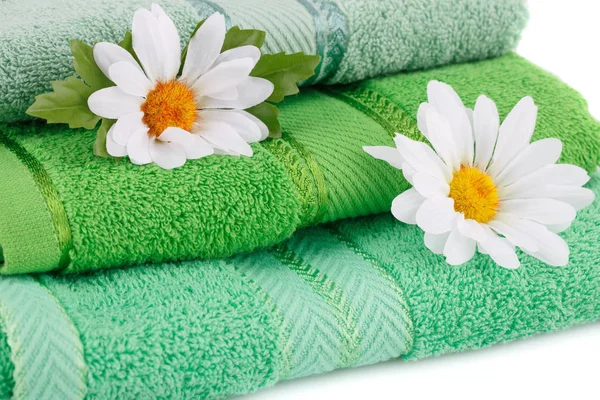 Towels and flowers — Stock Photo, Image