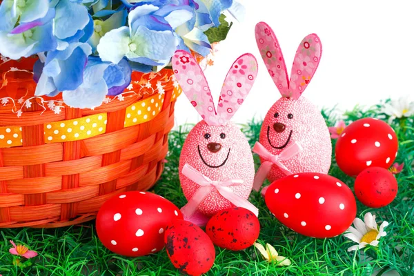 Wielkanoc ozdoby z króliczkami — Zdjęcie stockowe