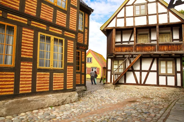 Traditionele oude huizen in Oslo — Stockfoto