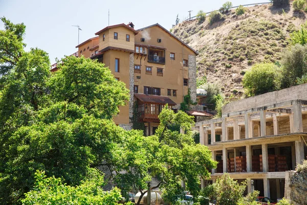 Bâtiments Anciens Nouveaux Dans Village Kakopetria Chypre — Photo