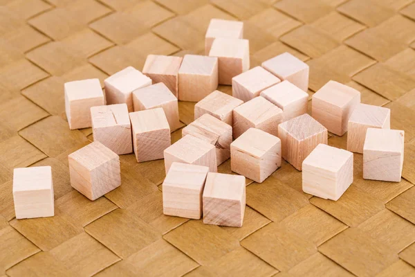 Wooden Cubes Bamboo Background — Stock Photo, Image