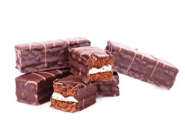 Galletas Chocolate Aisladas Sobre Fondo Blanco —  Fotos de Stock
