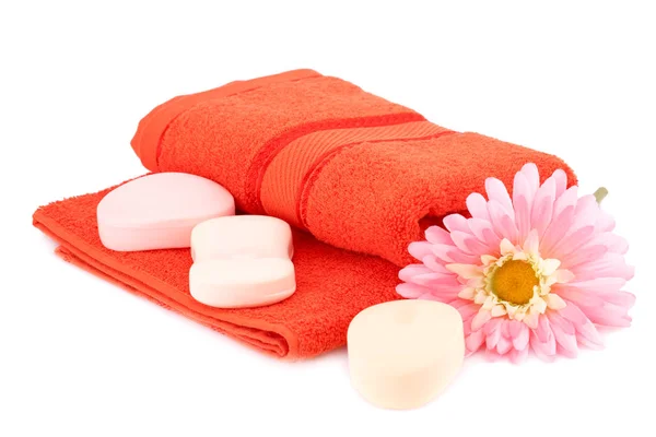 Towel and soaps — Stock Photo, Image