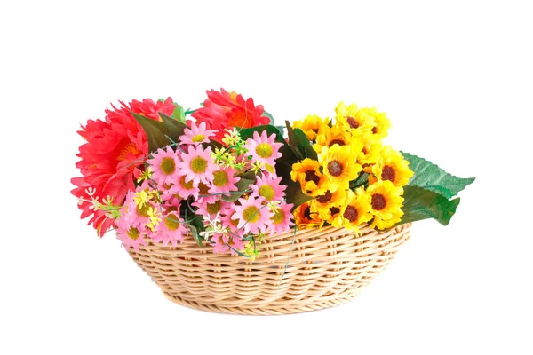 Flowers in basket — Stock Photo, Image