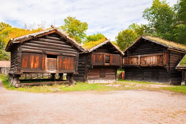 Casas Madera Antiguas Tradicionales Oslo Noruega —  Fotos de Stock
