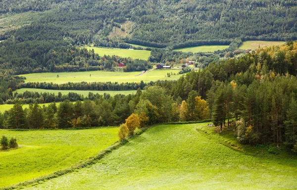 Paisagem Com Lugar Rural Noruega — Fotografia de Stock