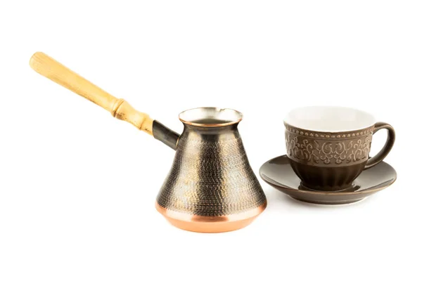Armenian coffee jazve and cup — Stock Photo, Image