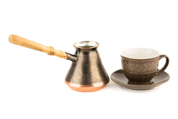 Armenian coffee jazve and cup — Stock Photo, Image