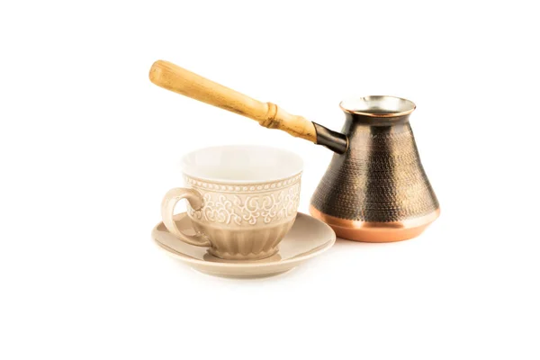Armenian coffee jazve and cup — Stock Photo, Image