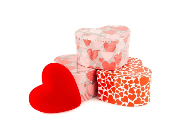 Cajas de regalo y corazón — Foto de Stock