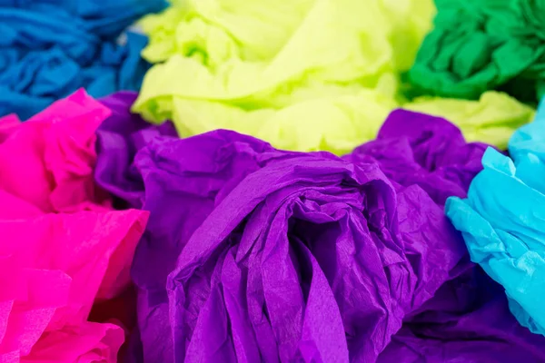 Arkaplan Olarak Buruşuk Renkli Krep Kağıtları — Stok fotoğraf
