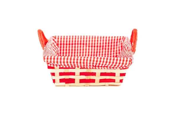 Empty Wicker Basket Isolated White Background — Stock Photo, Image