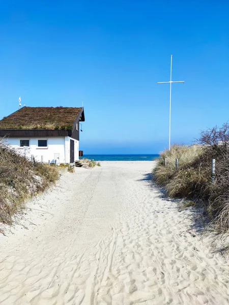 Foto Dunas Playa Arena Blanca Orilla Alemana Del Mar Báltico —  Fotos de Stock