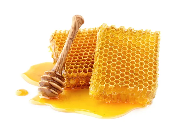 Honungskakor med träslev — Stockfoto