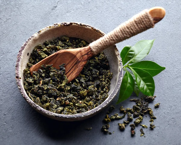 Сухий зелений чай — стокове фото