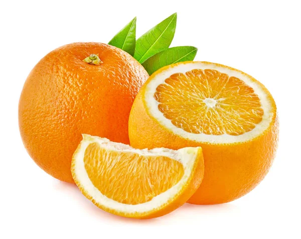 Orange fruit with leaves — Stock Photo, Image