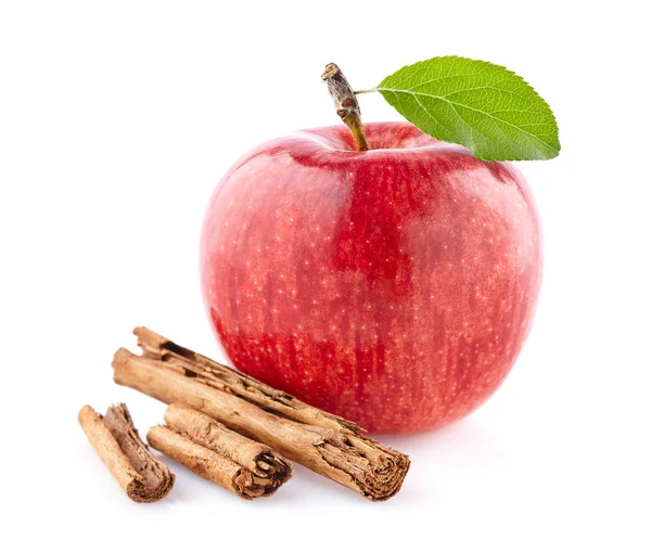 Rött äpple med kanel krydda — Stockfoto