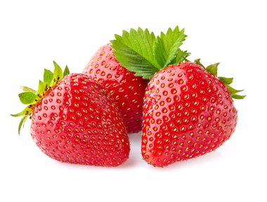 Strawberry with leaves clipart