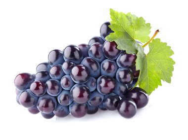 üzüm yaprakları üzerinde beyaz bir arka plan ile