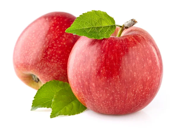 Manzanas con hoja —  Fotos de Stock