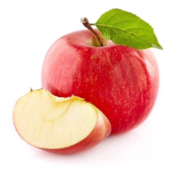 Fresh apple with leaf — Stock Photo, Image