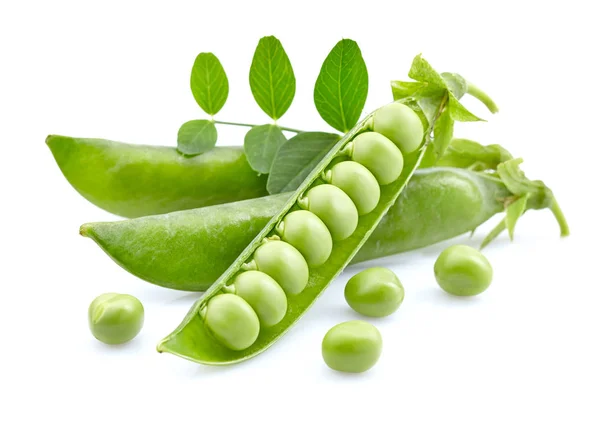 Green peas with leaves — Stock Photo, Image