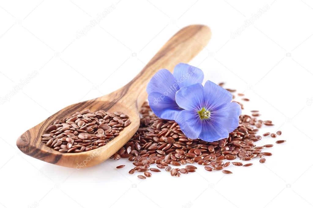 Flax seeds with flowers