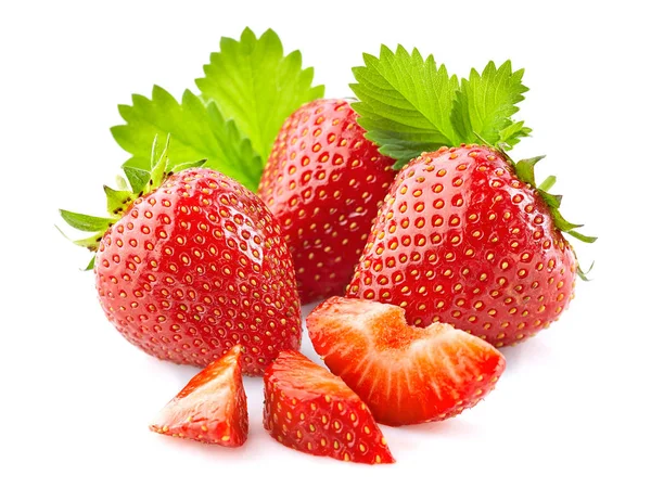 Φράουλα σε λευκό φόντο — Φωτογραφία Αρχείου