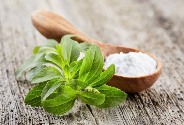Stevia plant with powder clipart