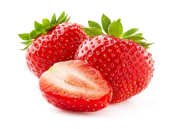 Erdbeere Nahaufnahme Auf Weißem Hintergrund — Stockfoto