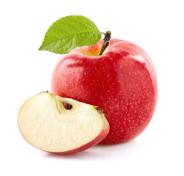 Зрізати Яблуко Скибочками Білому Тлі — стокове фото
