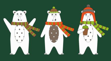 ayı - eşarp sonbahar karakter. kartı, Tasarım poster olarak yazdırma