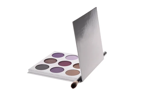 Trendy Eye Shadow Palette Purple Colors Isolated White Background — Stock Photo, Image