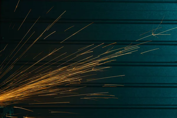 Close-up shot of angle grinder sparks — Stock Photo, Image