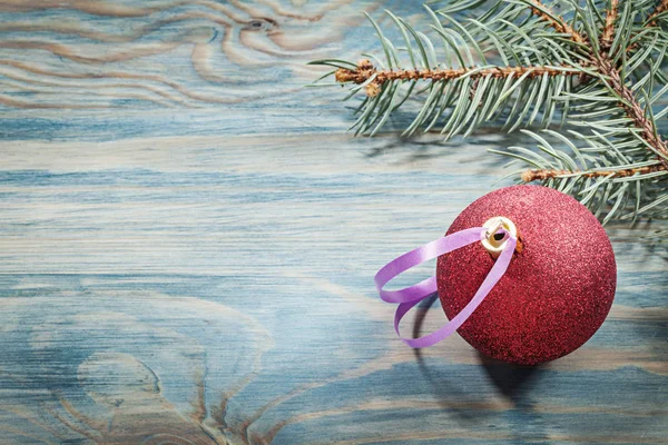 Fir tree branch and bauble — Stock Photo, Image