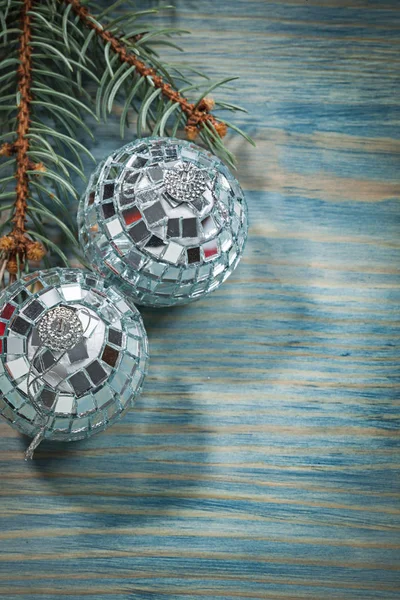Zilveren disco kerstballen — Stockfoto