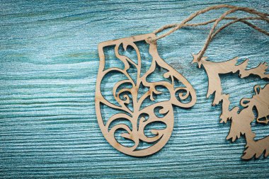 ahşap mitten ve Noel ağacı