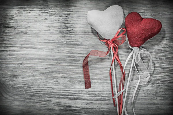 Biało -czerwone serce Valentine — Zdjęcie stockowe