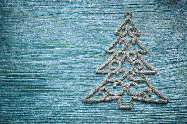 Decoração de árvore de Natal em placa de madeira — Fotografia de Stock