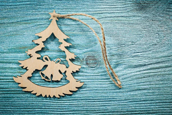 Vintage de madeira decoração de árvore de Natal — Fotografia de Stock