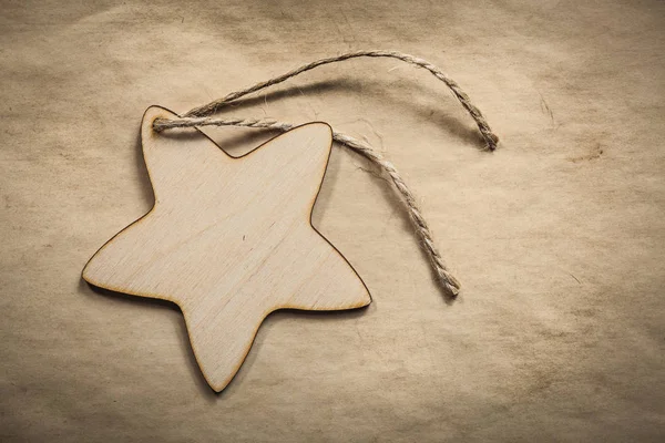 Vintage decoración estrella de Navidad de madera — Foto de Stock