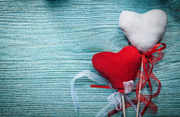 Coeurs Valentin blanc et rouge — Photo