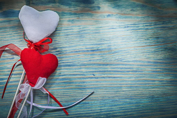 Corazones de San Valentín rojo y blanco — Foto de Stock