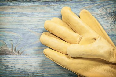 Çift deri sarı koruyucu eldiven